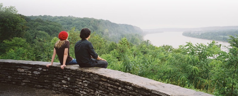 Claire and Drew watch the sun rise